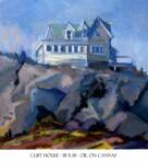 Monhegan house on swim beach painting