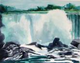 Watercolor painting of American Niagara Falls