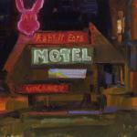 Boyer  Lyn " Rabbit  Ears Motel  " _ Plein Air _  Oil  _9 x 12