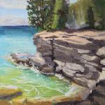 Goldsmith Caroline  "Gorgeous Waters at Cave Point "_Oil_10x10