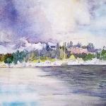 YOSHIMURA, DAWN -
Bygdoj Harbor -
12 x 16 watercolor