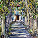 Steenhuis, Jill 
Alley of Platane Trees at Château des Alpilles;
 2016 - Oil on Linen –
 24” x 20”